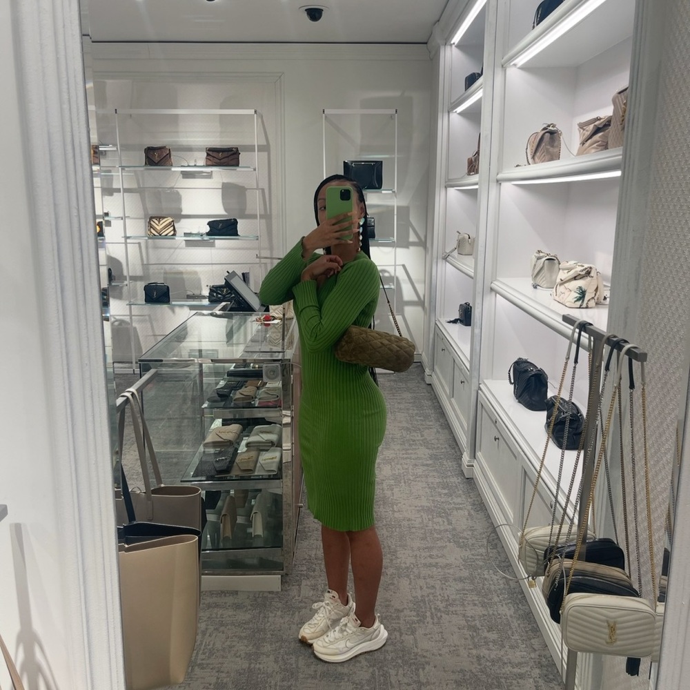 Women’s Green Knit Long Sleeve Dress
